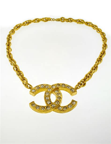 collier chanel logo|gold chanel necklace.